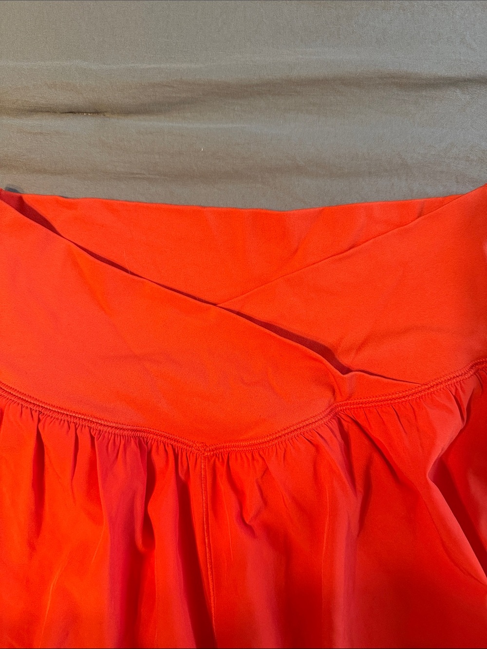 aerie Vibrant Red Athletic Skort with Crossover Waistband - Picture 3 of 5